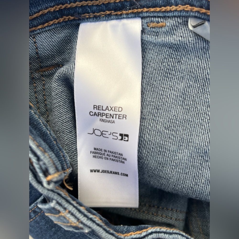 Women's Paige Rion Carpenter Jeans Straight Leg Blue Denim Cotton Blend 25 - Picture 6 of 6